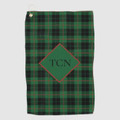 Monogram Green Black Red Pset Tartan Scottish Golfhanddoek (Voorkant)