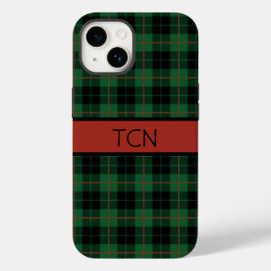 Monogram Green Black Red Tartan Pset Case-Mate iPhone 14 Hoesje