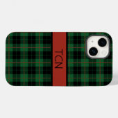 Monogram Green Black Red Tartan Pset Case-Mate iPhone Case (Achterkant (horizontaal))