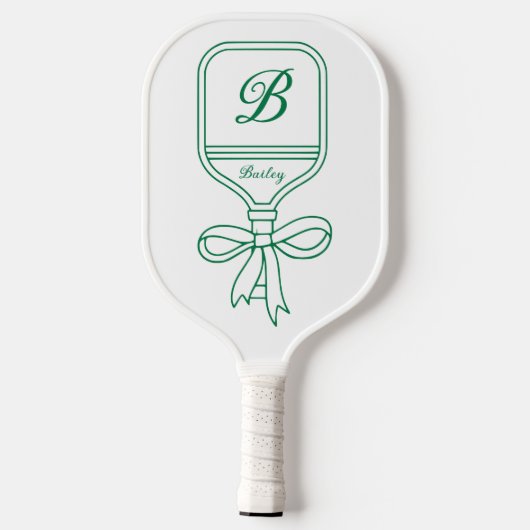 Monogram Green Bow Pickleball Paddle (Achterkant)