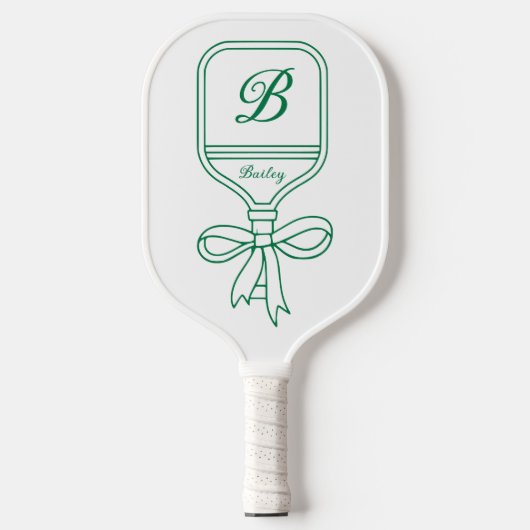 Monogram Green Bow Pickleball Paddle (Voorkant)