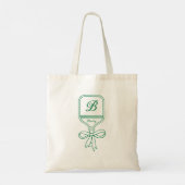 Monogram Green Bow Pickleball Paddle Tote Bag (Achterkant)
