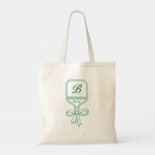 Monogram Green Bow Pickleball Paddle Tote Bag (Achterkant)