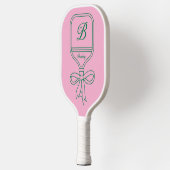 Monogram Green Bow Pink Pickleball Paddle (Links)