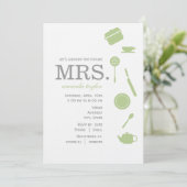 Monogram Green Bridal Shower Invitations Kaart (Staand voorkant)
