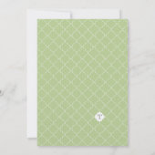 Monogram Green Bridal Shower Invitations Kaart (Achterkant)