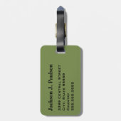 Monogram Green Brown Black Camouflage Black Bagagelabel (Achterkant verticaal)