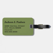 Monogram Green Brown Black Camouflage Black Bagagelabel (Achterkant horizontaal)