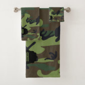 Monogram Green Camouflage Bad Handdoek (Insitu)