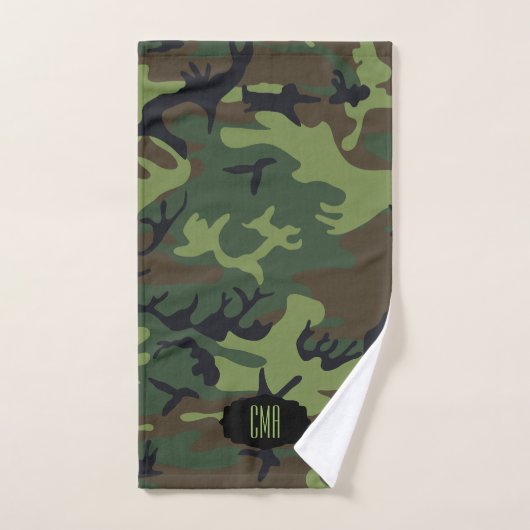 Monogram Green Camouflage Bad Handdoek (Handdoek)