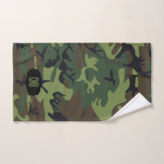 Monogram Green Camouflage Bad Handdoek (Handdoek)