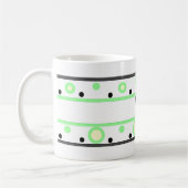 Monogram Green Cream Polka Dots Koffiemok (Links)