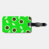 Monogram Green Floral Bagagelabel (Achterkant horizontaal)