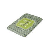Monogram Green Flowers Patroon Badmat (Gekanteld)