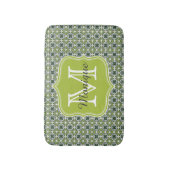 Monogram Green Flowers Patroon Badmat (Voorkant Verticaal)