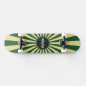 Monogram Green Funky Sun Rays Pattern Persoonlijk Skateboard (Horizontaal)