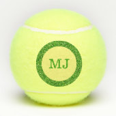 Monogram Green Glitter Tennis Balls Tennisballen (Achterkant)