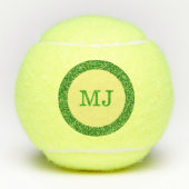 Monogram Green Glitter Tennis Balls Tennisballen (Voorkant)