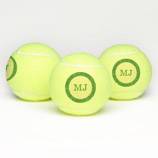 Monogram Green Glitter Tennis Balls Tennisballen (Multi)