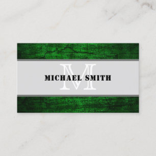 Monogram Green Grunge Background #2 Visitekaartje