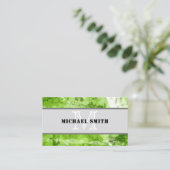 Monogram Green Grunge Background #4 Visitekaartje (Staand voorkant)