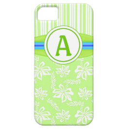 Monogram Green Hibiscus & Surfboard iPhone 5 Hoesj iPhone 11 Hoesje
