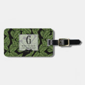 Monogram Green Leaf Tropical RING BEARER Bagagelabel (Voorkant horizontaal)