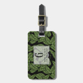 Monogram Green Leaf Tropical RING BEARER Bagagelabel (Voorkant verticaal)