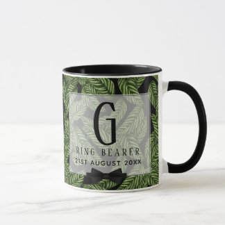 Monogram Green Leaf Tropical RING BEARER Wedding Mok