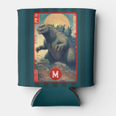 Monogram Green Lizard Monster Cool Retro Bold Fun Blikjeskoeler (Voorkant)