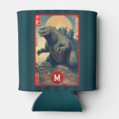 Monogram Green Lizard Monster Cool Retro Bold Fun Blikjeskoeler (Achterkant)
