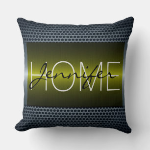 Monogram Green Metallic Holes Metal Kijk Kussen