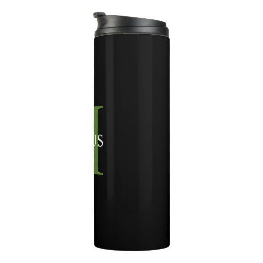 Monogram Green Named thermal tumbler Thermosbeker (Geroteerd rechts)