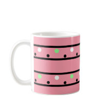 Monogram Green Pink White Polka Dots