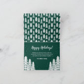 Monogram Green Snowy Pine Tree Forest 3-foto Feestdagen Kaart (Binnen)