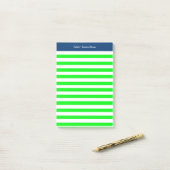 Monogram Green Striped Post-it® Notes (Op bureau)