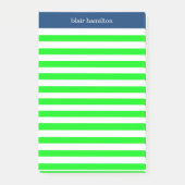 Monogram Green Striped Post-it® Notes (Voorkant)