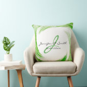 Monogram Green Swirl Abstracte Art. 2 Kussen (Stoel)