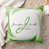 Monogram Green Swirl Abstracte Art. 2 Kussen (Deken)