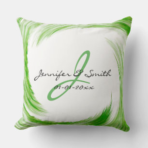 Monogram Green Swirl Abstracte Art. 2 Kussen