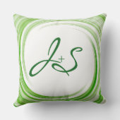 Monogram Green Swirl Abstracte Art. 3 Kussen (Achterkant)