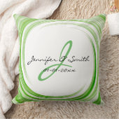 Monogram Green Swirl Abstracte Art. 3 Kussen (Deken)