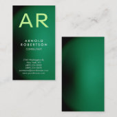 Monogram Green Trendy Consultant Visitekaartje (Voorkant / Achterkant)