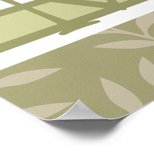 Monogram Green Wall Art Canvas Poster (Hoek)