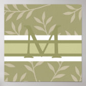 Monogram Green Wall Art Canvas Poster (Voorkant)