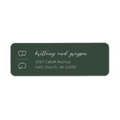 Monogram Green Wedding Return Label (Voorkant)