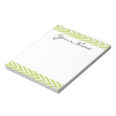 Monogram Green White Ikat Chevron Zig Zag Pattern Notitieblok (Linkerzijde)