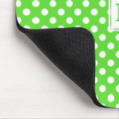 Monogram: Green & White Polka-Dot Mousepad Muismat (Hoek)