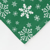 Monogram Green White Snowflakes Winter Kerstmis Fleece Deken (Hoek)