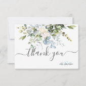 Monogram Greenery Blue Gum Eucalyptus Hartelijk da Bedankkaart (Voorkant)